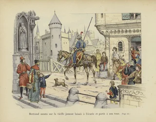 Bertrand du Guesclin parte cavalcando una vecchia giumenta